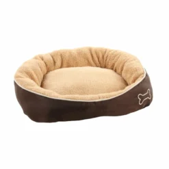 Flamingo Chips Rectángulo Beige Cama Cuna Para Perros